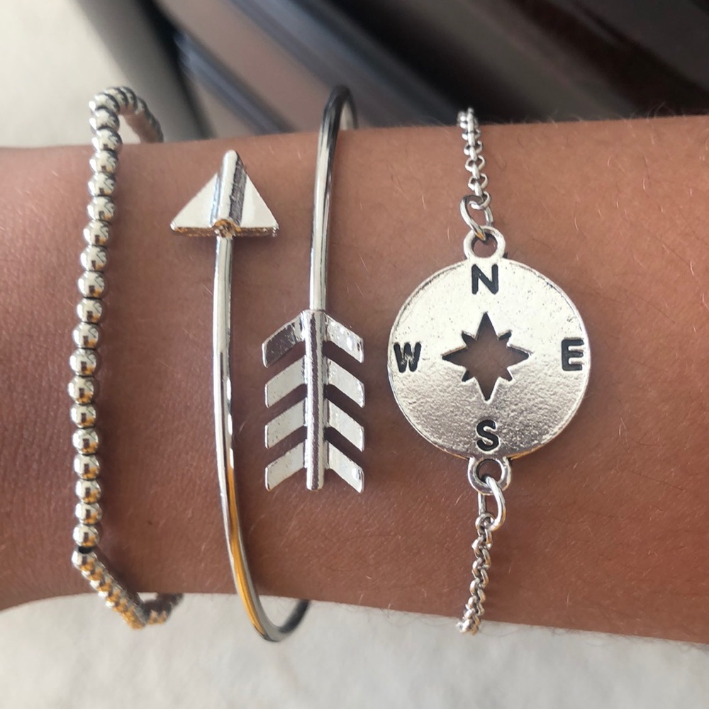 Compass Bangle Bracelet set